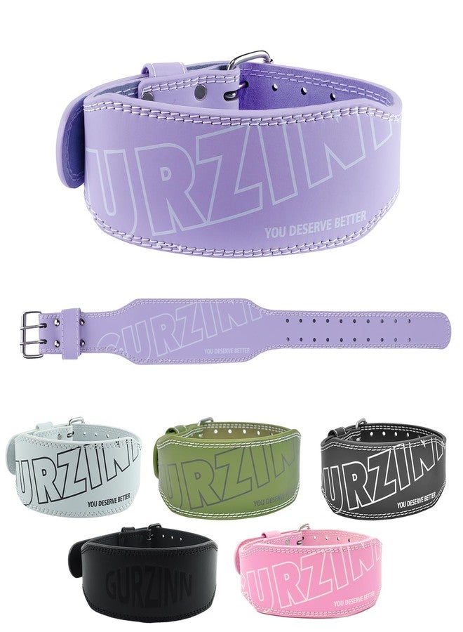 GurZinn 9 mm Leather Weight Lifting Belt for Men and Women with 4 Inches Wide Padded for Weightlifting Deadlift, Cross Training, Power Lifting Workout & Squats Exercise(Purple/M) - Image 1