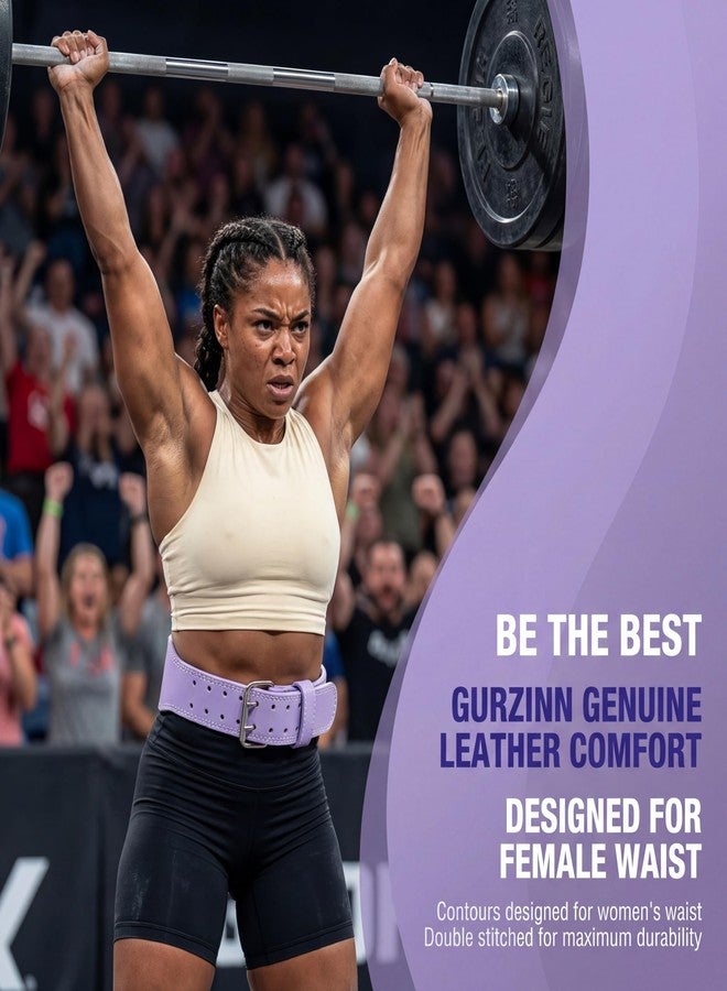 GurZinn 9 mm Leather Weight Lifting Belt for Men and Women with 4 Inches Wide Padded for Weightlifting Deadlift, Cross Training, Power Lifting Workout & Squats Exercise(Purple/M) - Image 2