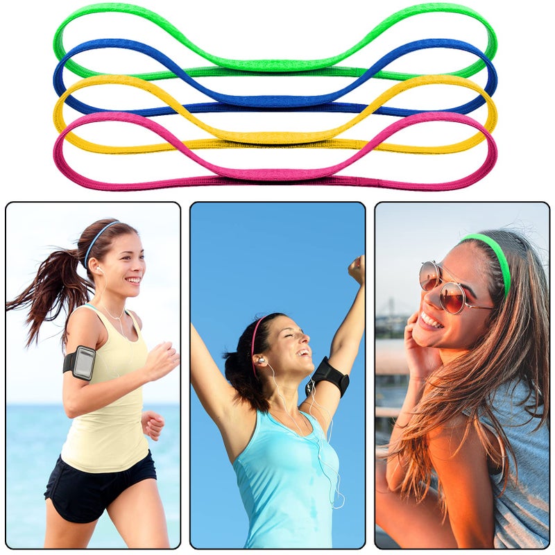 Duufin 20 Pieces Elastic Sport Headbands for Women and Girls - Non Slip Grip Headbands in 20 Colors - Ideal for Volleyball, Tennis, Yoga, Basketball, Walking, Exercise, Running - Image 5