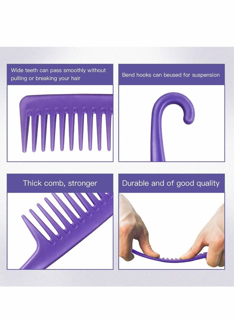 NIBEMINENT Wide Tooth Comb Detangling Hair Brush, Premium Care Handgrip, Apply to For Curly, Wet, Dry, Thick Etc - Image 2