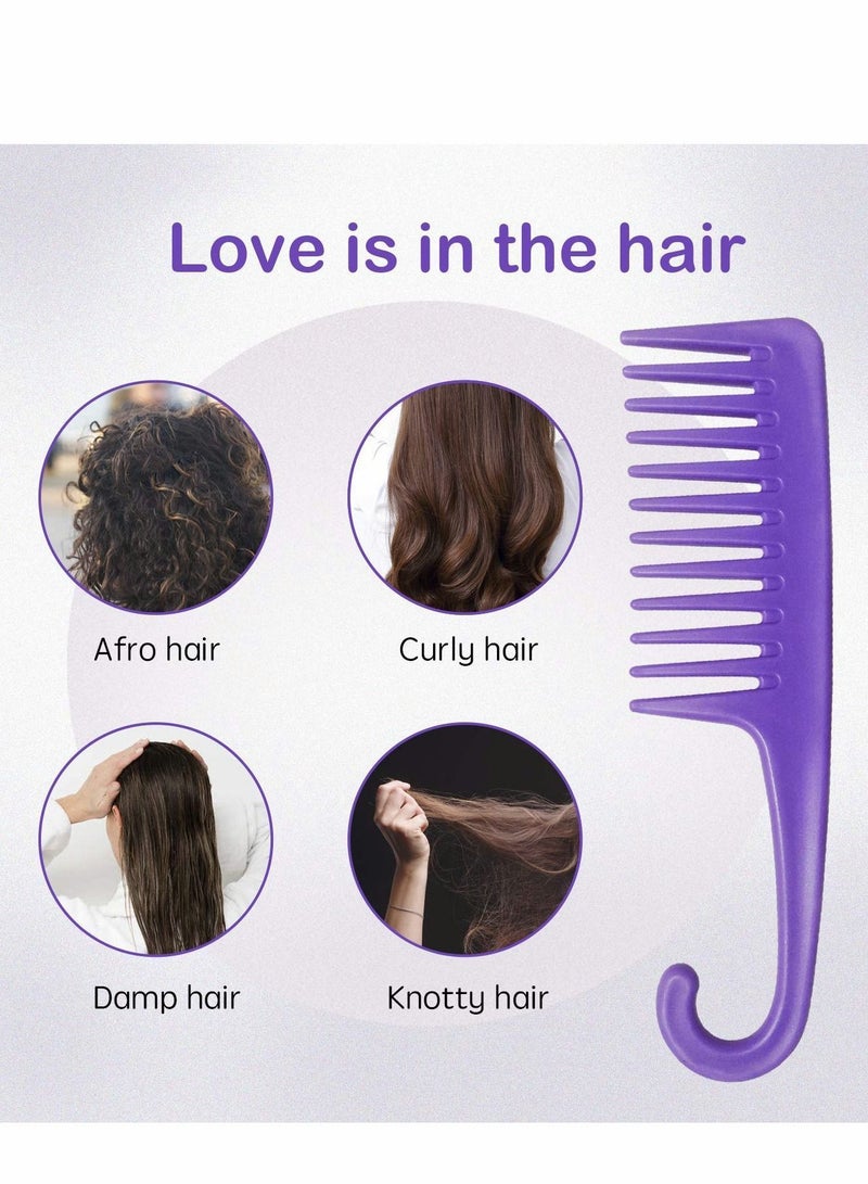 NIBEMINENT Wide Tooth Comb Detangling Hair Brush, Premium Care Handgrip, Apply to For Curly, Wet, Dry, Thick Etc - Image 3