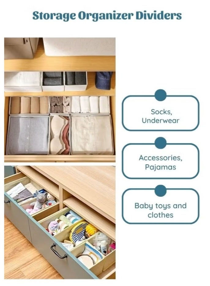Drawer Storage Organizer for clothes 6 Pieces Drawer Organizer Tray Dividers Using For Socks Underwear Organizer Pajamas Baby Cloths - Image 5