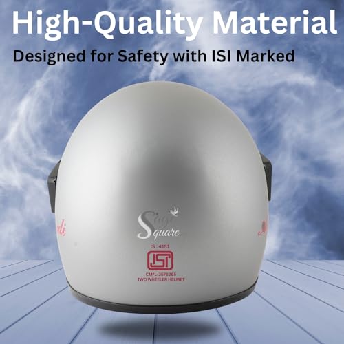 Sage Square Audi Full Face Clear Visor Helmet | ISI Certified | High Standard Safety | Extra Comfort & Stylish (Small, Silver Matte) - Image 4