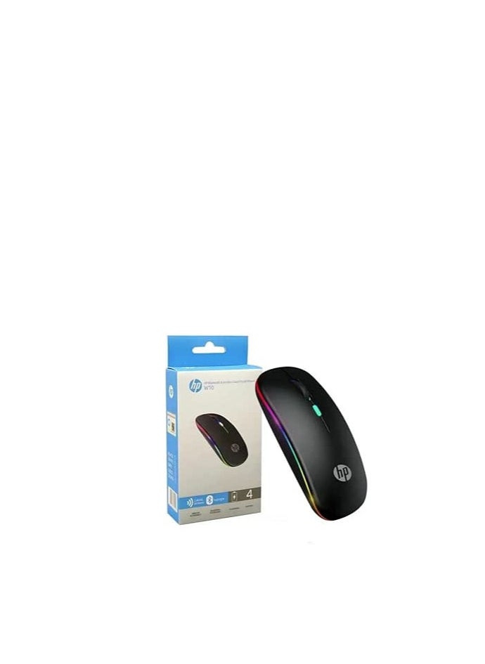 Generic - Wireless - Bluetooth Mouse w10 , Rechargeable LED Dual Mode Mouse (Bluetooth 5.2 and USB Receiver) Portable Silent Mouse,for Laptop/Desktop/Tablet - Image 1