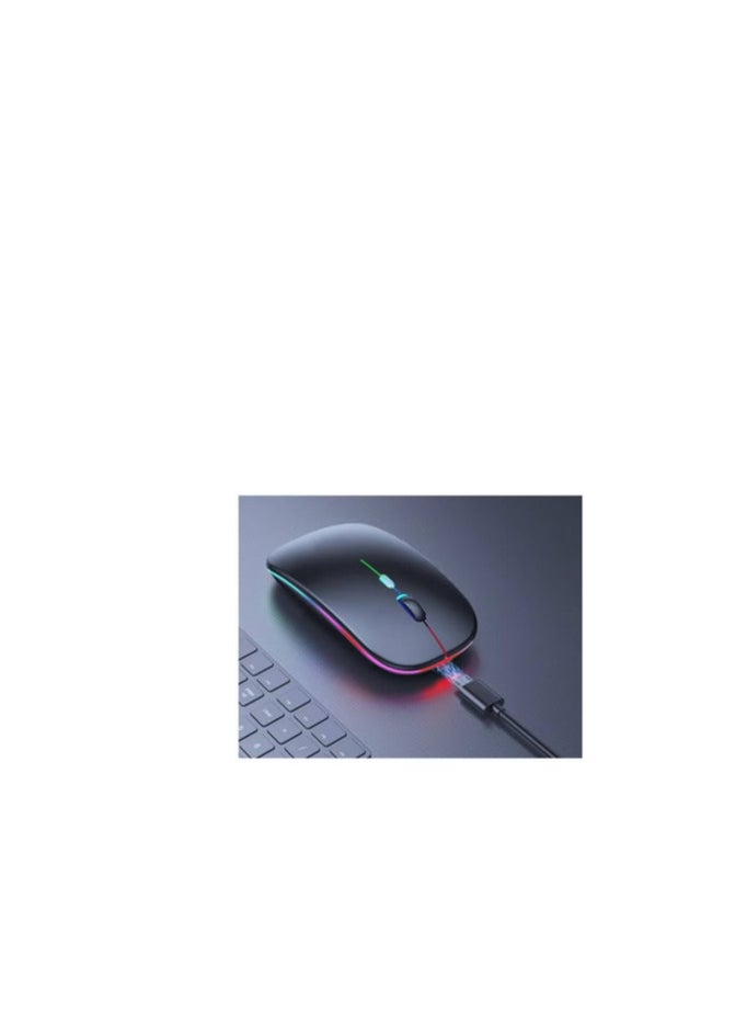 Generic - Wireless - Bluetooth Mouse w10 , Rechargeable LED Dual Mode Mouse (Bluetooth 5.2 and USB Receiver) Portable Silent Mouse,for Laptop/Desktop/Tablet - Image 1
