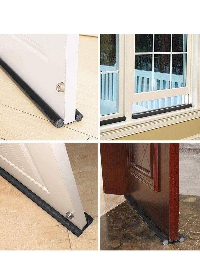 Generic - 2 Pack Double Door Draft Stopper Weather Stripping Noise Blocker Window Breeze Blocker Foamed Cotton Door Bottom Noise Reduction Sealing Strip 93 Cm - Image 1
