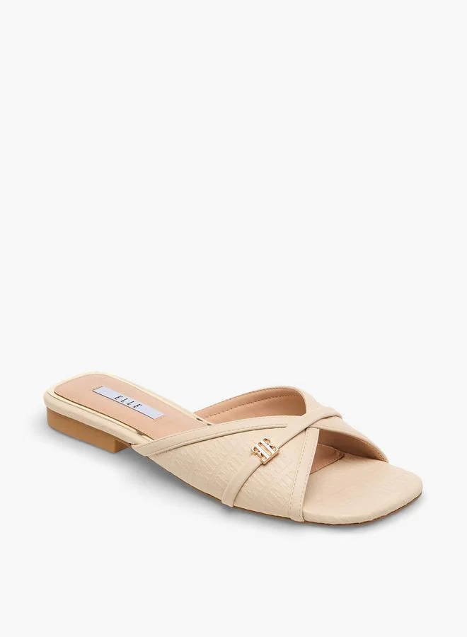 ايل Women Monogram Debossed Slide Sandals