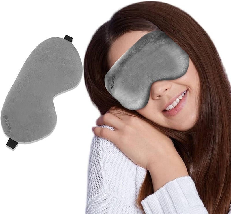 Trajectory Travel Neck Pillow with Sleeping Eye Mask Combo for Travelling and Sleeping in Airplane Flight, Cab, Car, Train, Bus for Men and Women Grey(As seen on Shark Tank) - Image 3