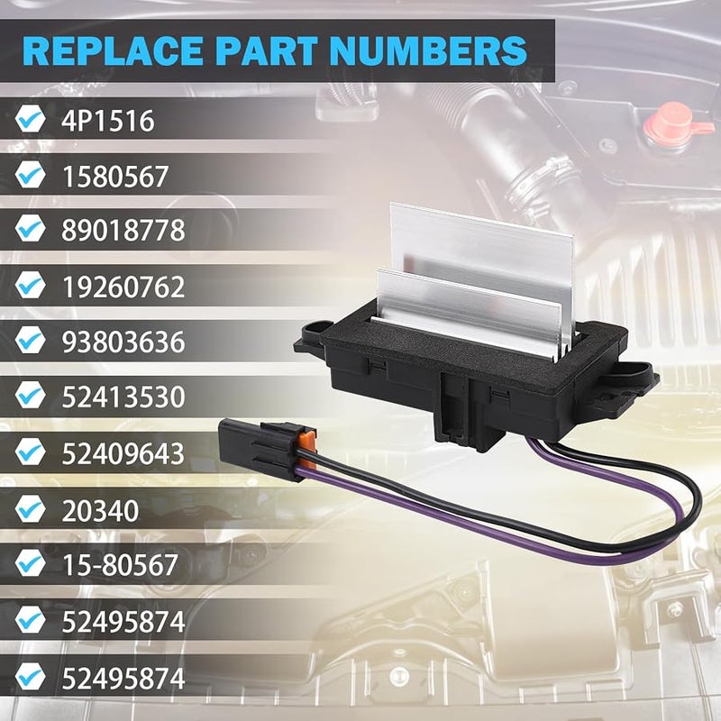 MNJWS AC Blower Motor Resistor Blower Control Module, Fit for 2003-2007 Chevrolet Silverado Avalanche Suburban Tahoe, GMC Sierra Envoy Yukon, Cadillac Escalade, Replace 15-80567 89018778 52495874 4P1516 - Image 3