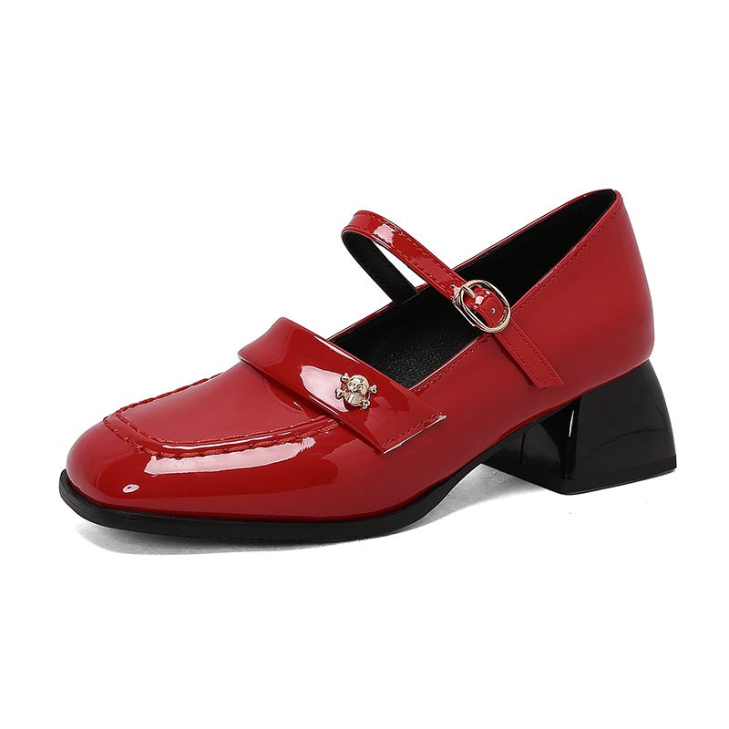 Source New Lacquer Women'S Shoes In Early Spring 2024 33-48 Size Size All-Match Buckle Mid-Heel Single Shoes - Image 1
