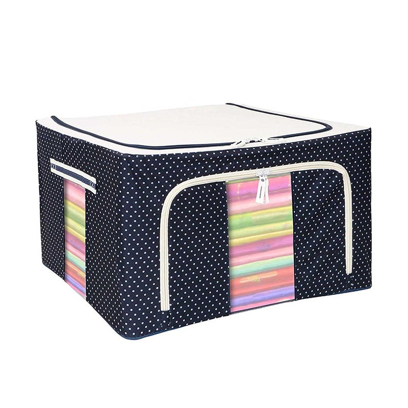 Sterling Sterling Storage Boxes for Clothes with Lid Kids Toy Storage Box Large Size 66 Ltr Oxford Fabric Cover Foldable And Washable Stainless Steel Frame Support  - Image 1