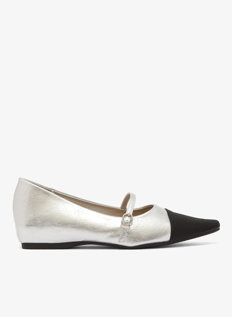 ايلا حذاء بكعب متوسط مزين بالكريستال فضي