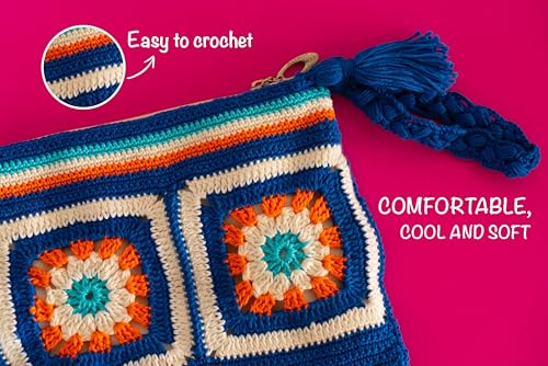 KECHE Cotton Yarn - 100% Cotton Yarn for Crocheting and Knitting, Mercerized Cotton Amigurumi Yarn Fine-Sport 2 1.76 oz (50g) / 136 Yrds (125 m) - Blue - Image 5