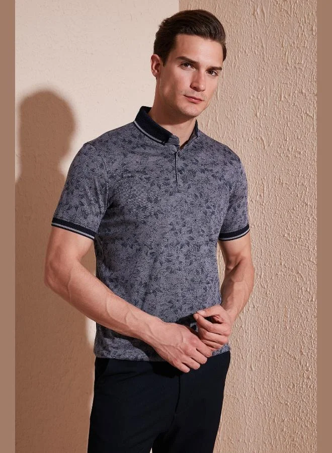 Buratti Cotton Slim Fit Buttoned Polo Collar T Shirt Men's Polo Collar T-Shirt 646B3300