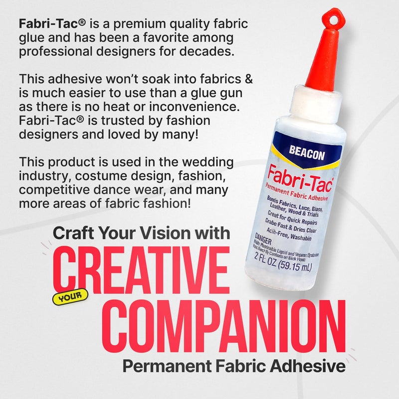 Beacon Fabri-Tac Permanent Adhesive, 2-Ounce - Image 3
