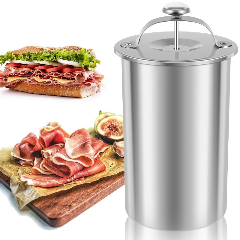 FALESOUL Stainless Steel Ham Maker Meat Press Cooker for Making Healthy Homemade Deli Meat with Thermometer Homemade Deli Meats Press Marker Machine for Meats Pork Seafood Beef Fish Poultry - Image 2