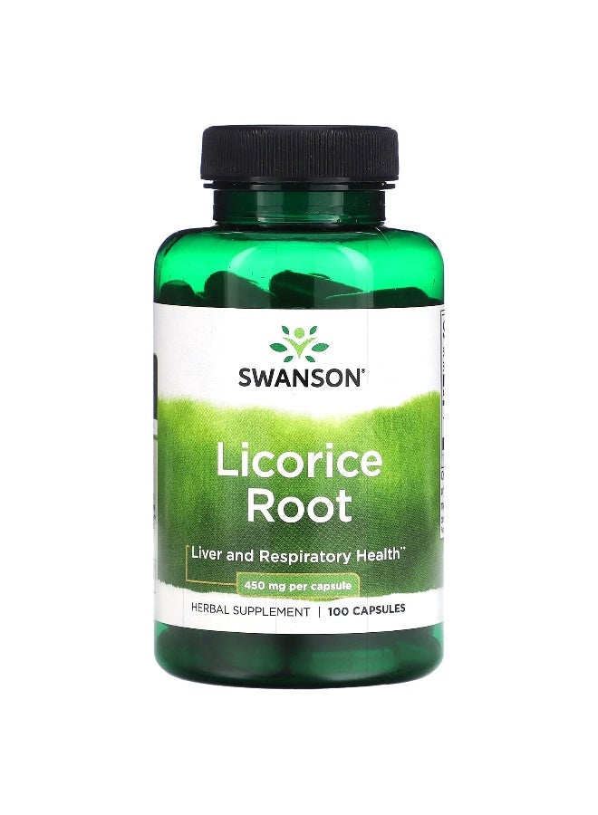 SWANSON Swanson, Licorice Root, 450 mg, 100 Capsules  - Image 1
