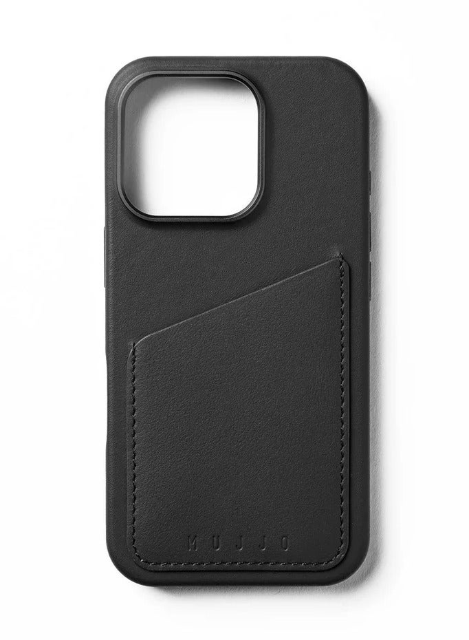 موجو جراب محفظة مجو من الجلد لهاتف آيفون  برو - جلد أوروبي فاخر مع جيب بطاقات وحماية معززة للهاتف وعدسة الكاميرا ومتوافق مع ماج سيف - جراب محفظة بطاقات آيفون  برو أسود - Image 5