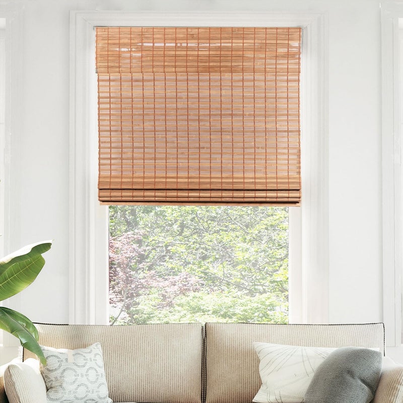 CHICOLOGY Bamboo Blinds  Shades Roman for Windows Window Home Patio  Shade 27W X 64H Squirrel