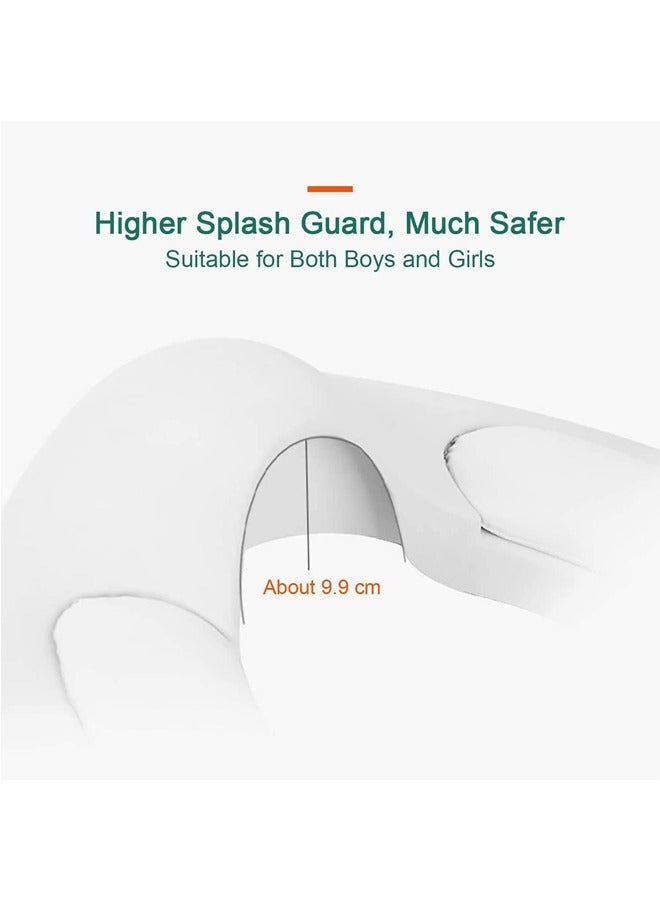 Toilet Training Seat,Child Safety Baby Toilet Seat, Suitable For Round And Oval Toilets, High Splash Protection, Handle And Backrest, ,Suitable For Boy And Girl Aged 1-8 Years (White) - Image 4