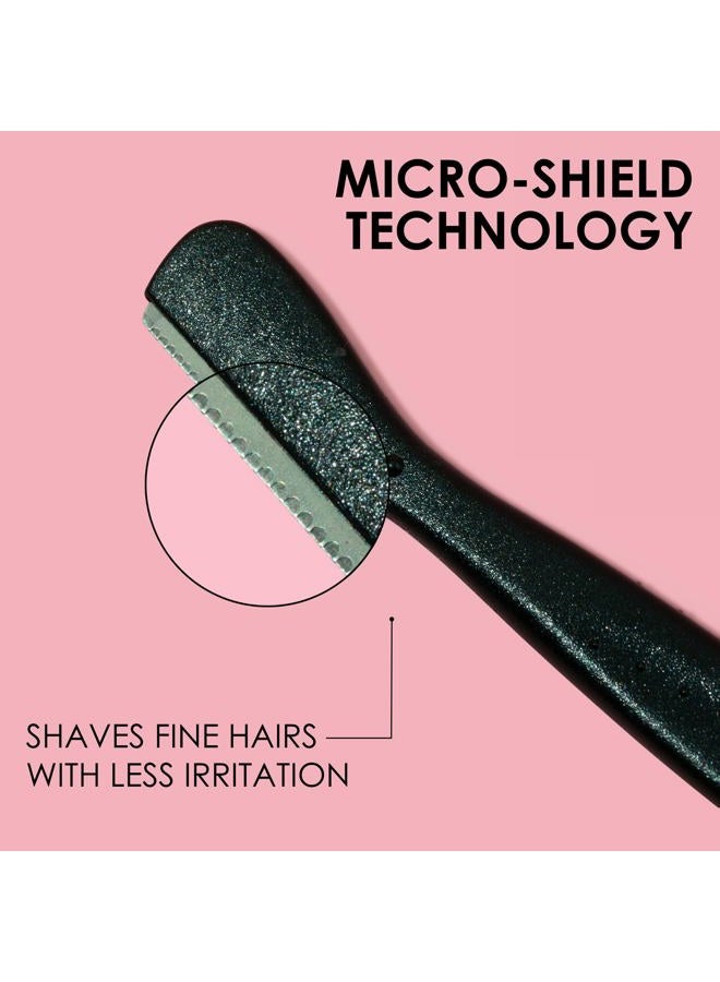 Japonesque Brow Touch Up Razors with Ultra-Sharp Stainless Steel Blades, for Removal of Unwanted Facial Hair and Peach Fuzz, Protective Blade Cover for Safe Storage Included - Image 3