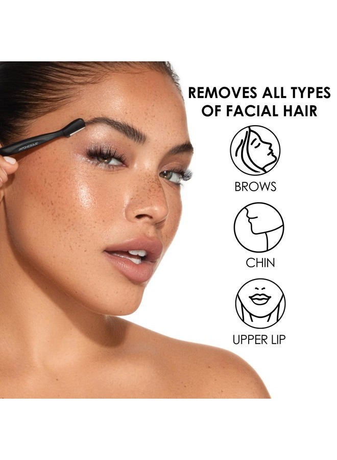Japonesque Brow Touch Up Razors with Ultra-Sharp Stainless Steel Blades, for Removal of Unwanted Facial Hair and Peach Fuzz, Protective Blade Cover for Safe Storage Included - Image 4