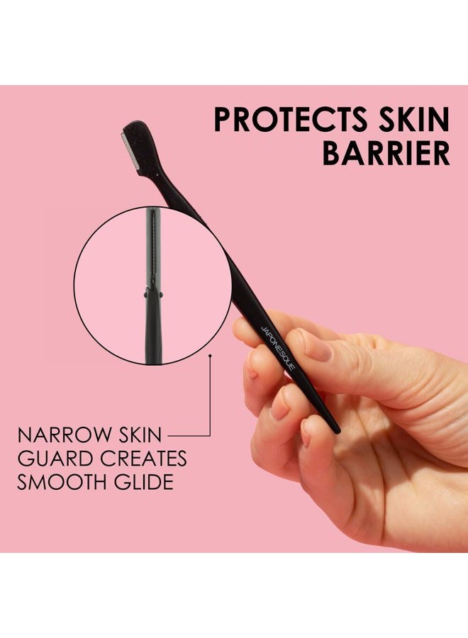Japonesque Brow Touch Up Razors with Ultra-Sharp Stainless Steel Blades, for Removal of Unwanted Facial Hair and Peach Fuzz, Protective Blade Cover for Safe Storage Included - Image 5