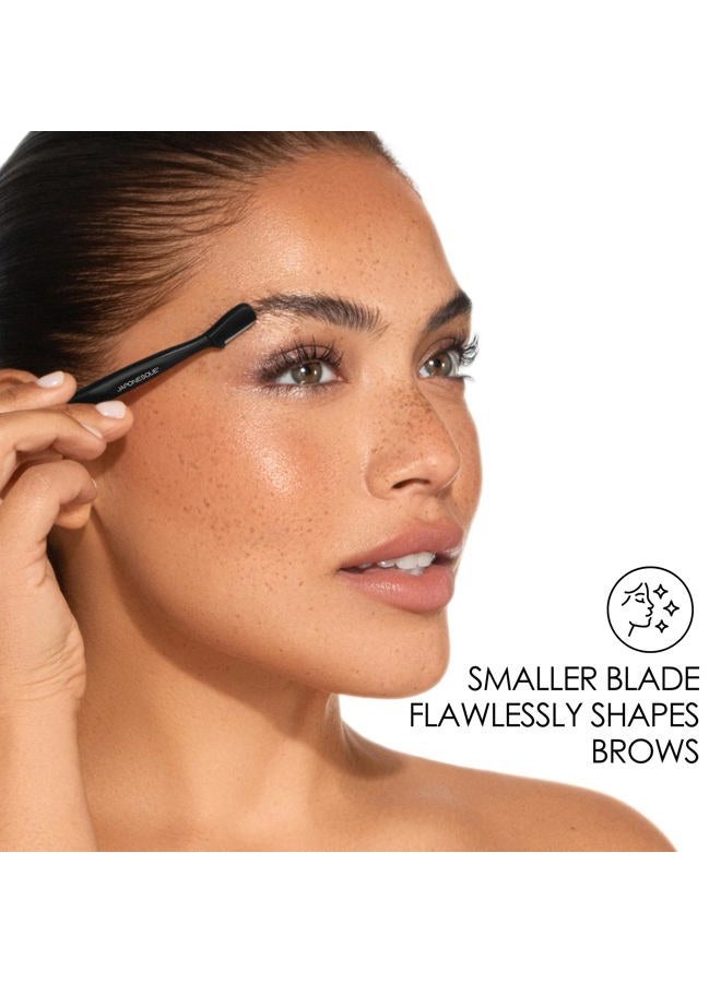 Japonesque Brow Touch Up Razors with Ultra-Sharp Stainless Steel Blades, for Removal of Unwanted Facial Hair and Peach Fuzz, Protective Blade Cover for Safe Storage Included - Image 2