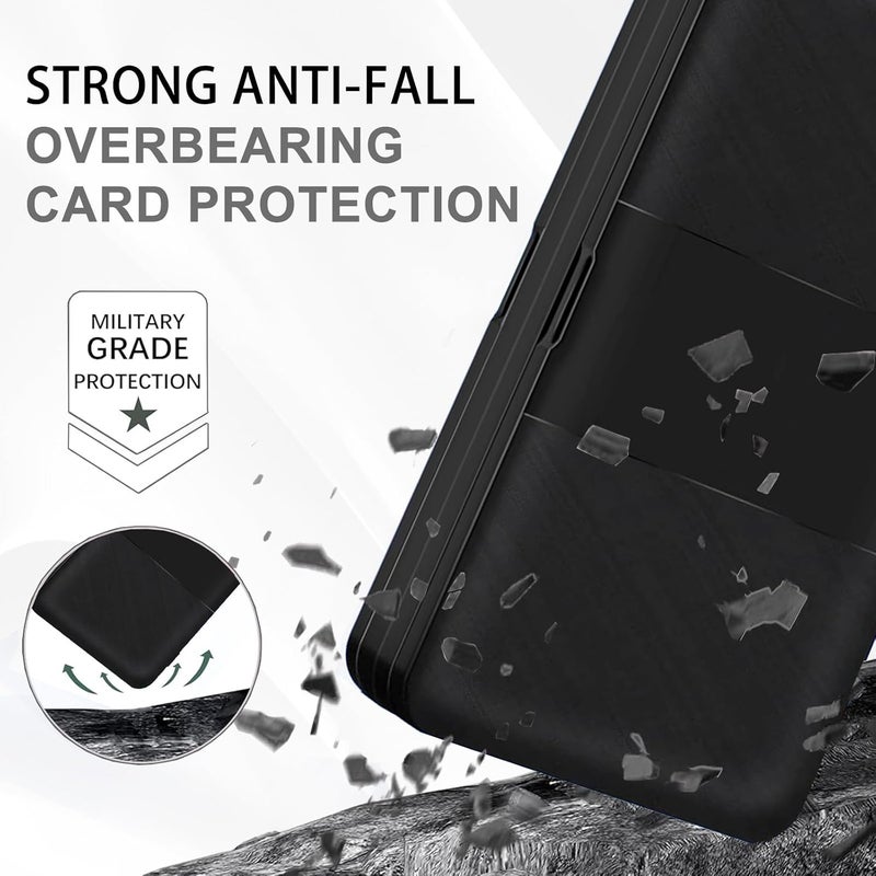 حقيبة ألعاب Switch تتسع لـ 48 بطاقة ألعاب نينتندو سويتش و48 بطاقة Micro SD، حامل خراطيش ألعاب نينتندو سويتش مع 48 فتحة، صندوق تخزين ألعاب مضغوط ومحمول (أسود) - Image 3