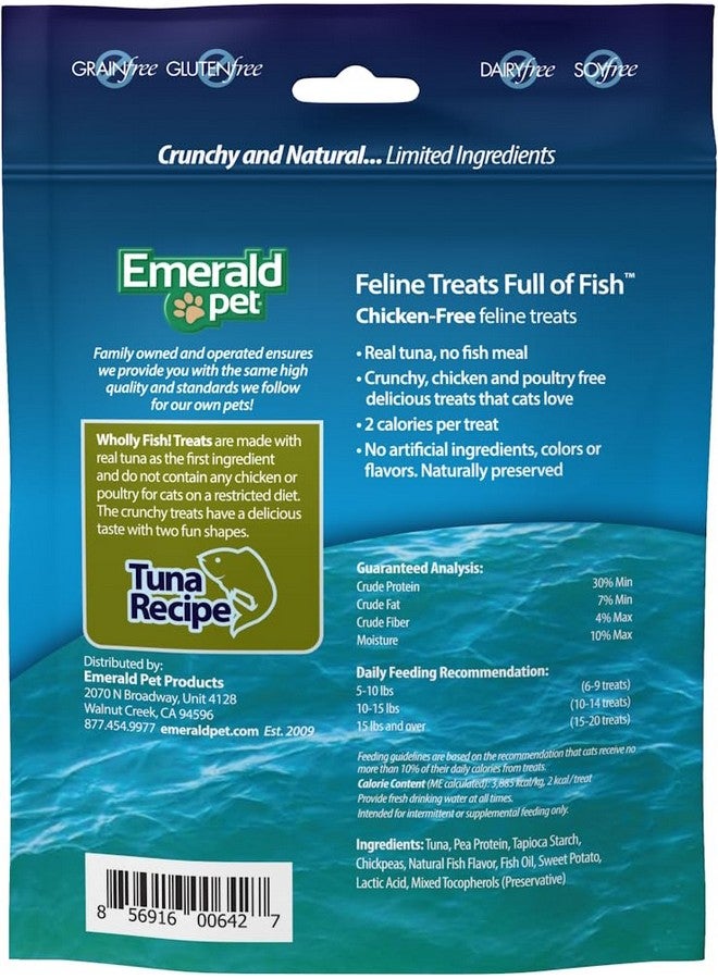 إميرالد بيت مكافآت القطط "إميرالد بيت" "هولي فيش!" خالية من الدجاج، وصفة تونة - مكافآت قطط لذيذة ومقرمشة من التونة الحقيقية - خالية من الدجاج والحبوب، مكافآت طبيعية للقطط - صنع في الولايات المتحدة الأمريكية، 3 أونصات - Image 2