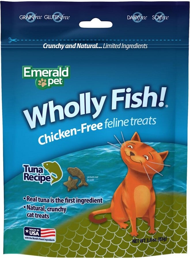 إميرالد بيت مكافآت القطط "إميرالد بيت" "هولي فيش!" خالية من الدجاج، وصفة تونة - مكافآت قطط لذيذة ومقرمشة من التونة الحقيقية - خالية من الدجاج والحبوب، مكافآت طبيعية للقطط - صنع في الولايات المتحدة الأمريكية، 3 أونصات - Image 1