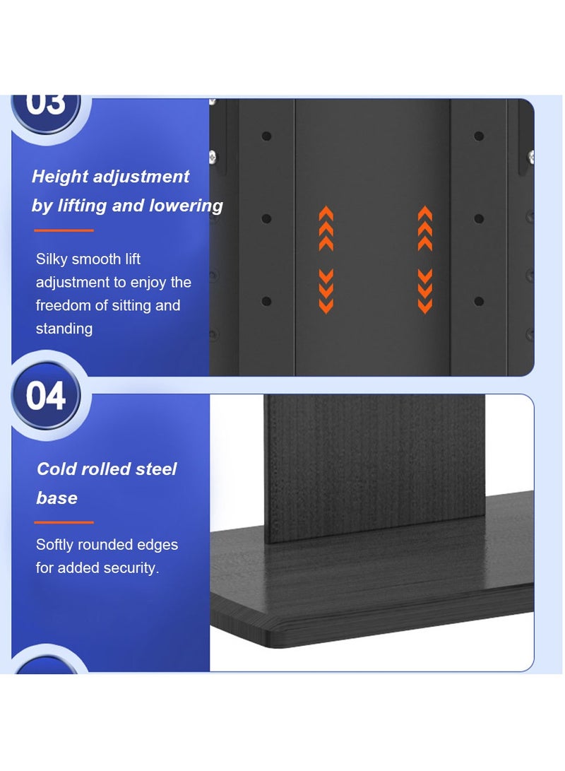 فلاشهوك حامل تلفزيون أرضي، حامل تلفزيون خشبي مع رف وعجلات لشاشات LCD وLED مقاس 32 إلى 65 بوصة، مقاس VESA 400x400 مم، أقصى حمل 45 كجم - بني - Image 5