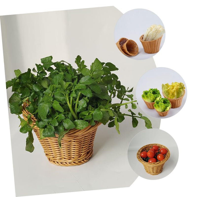 Handwoven Rattan Basket For Fruit Bread And Vegetable Kitchen Storage Organizer - Image 5