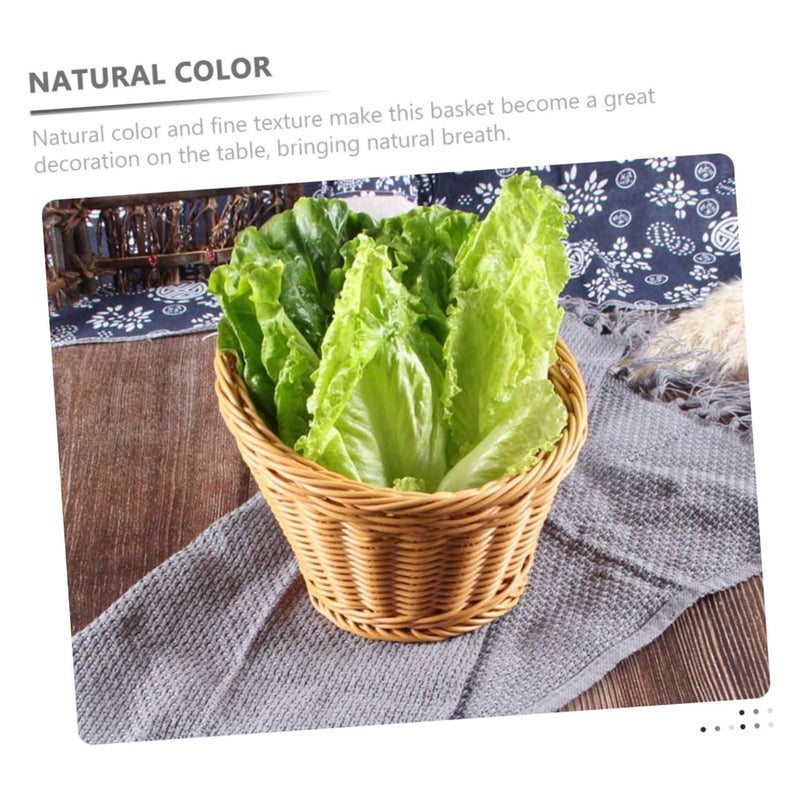 Handwoven Rattan Basket For Fruit Bread And Vegetable Kitchen Storage Organizer - Image 4