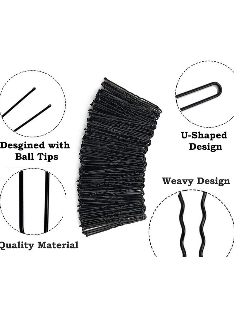 Accessories 22 U-Shaped Hair Pins for Women (Size: Mix | Quantity: 100 Count), Juda Pins, Black Hair Styling Clips, Perfect for Bun & Updo Hairstyles. - Image 3