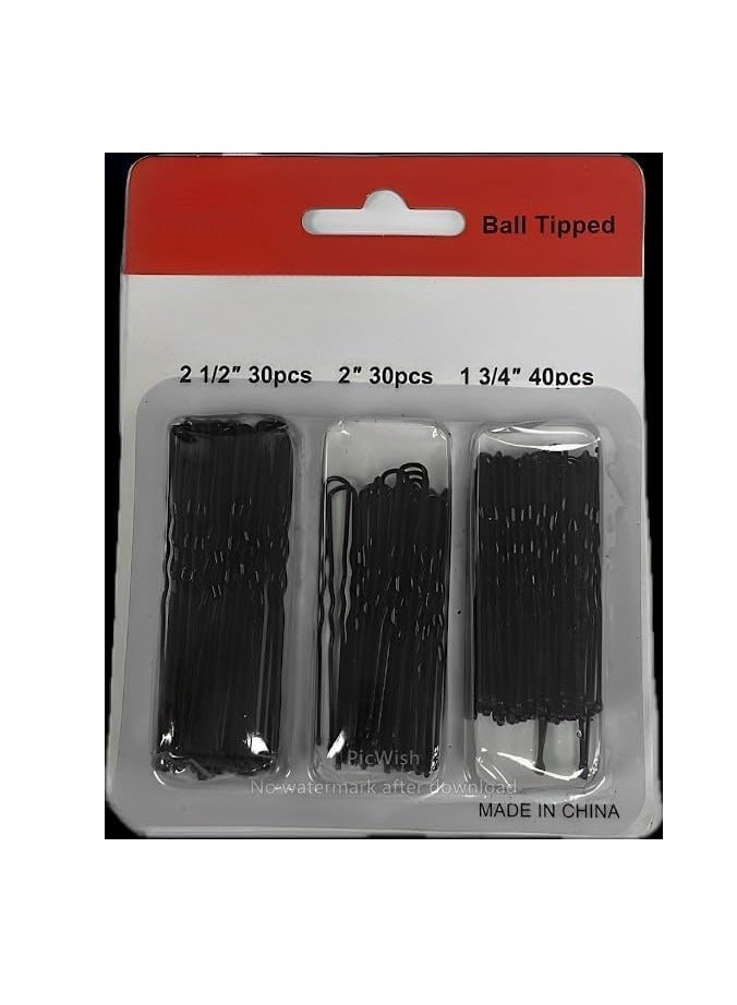 Accessories 22 U-Shaped Hair Pins for Women (Size: Mix | Quantity: 100 Count), Juda Pins, Black Hair Styling Clips, Perfect for Bun & Updo Hairstyles. - Image 1