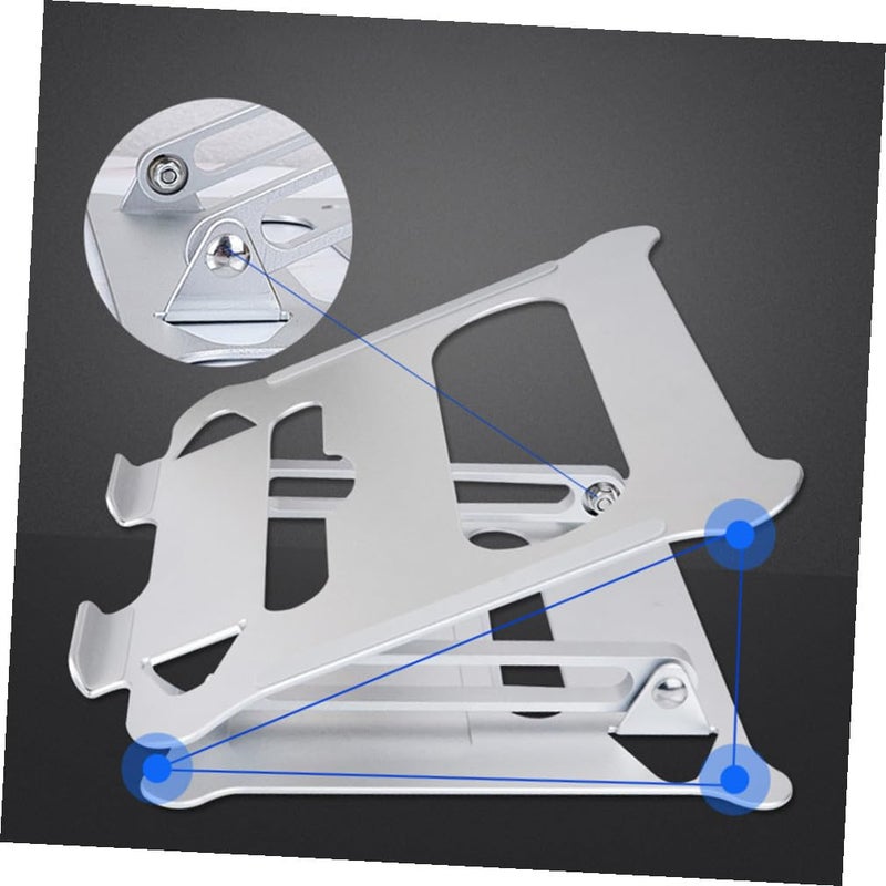 Foldable Adjustable Aluminum Laptop Stand Portable Silver Holder For Home Office Travel - Image 5