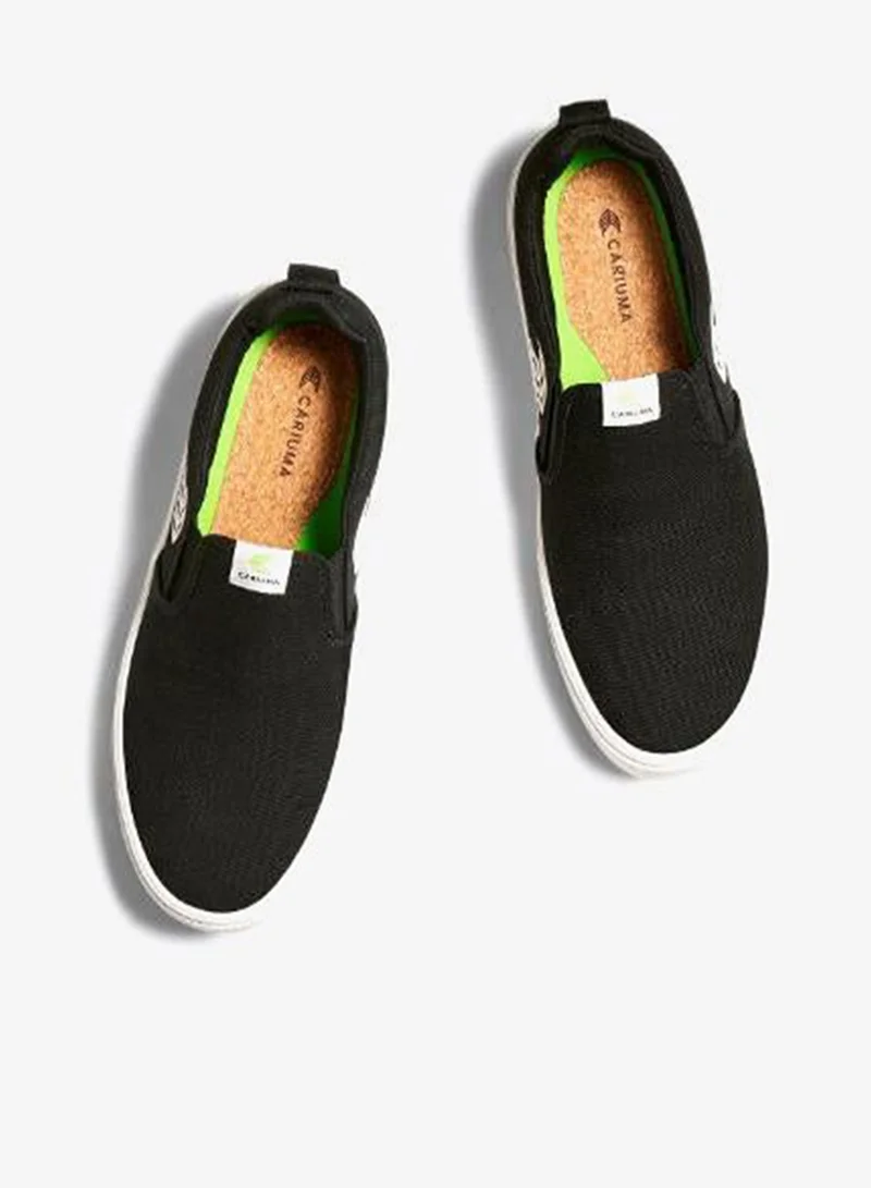Cariuma  SLIP-ON Black Canvas Off-White Logo  | Best Price UAE