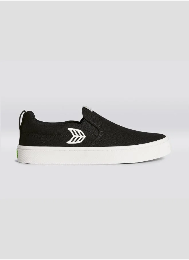 كاريوما SLIP-ON Black Canvas Off-White Logo