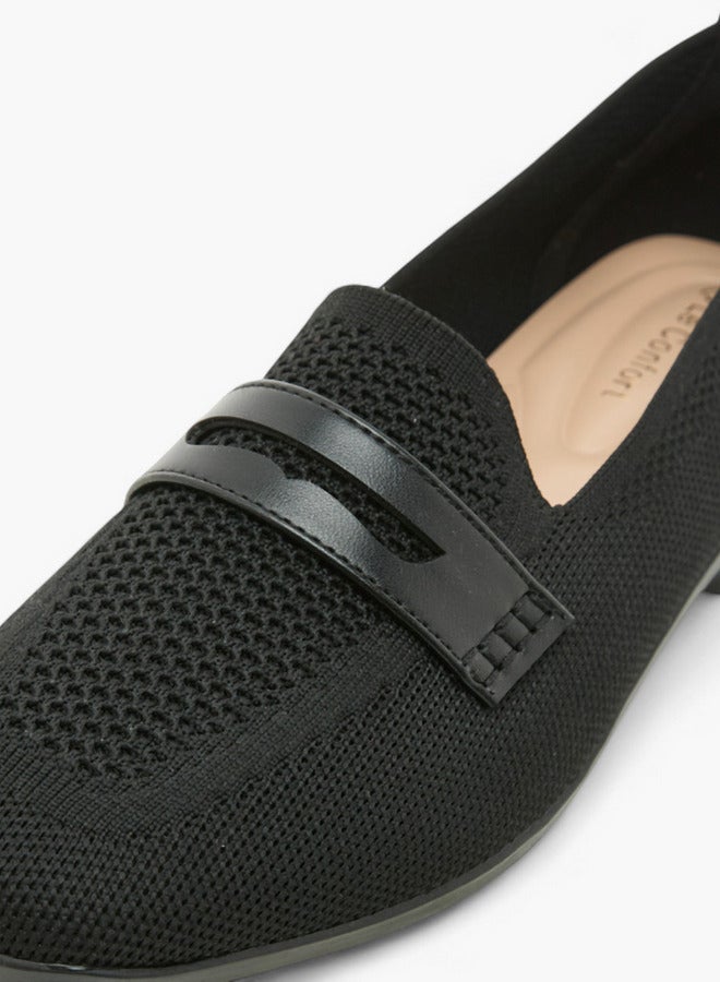 Le Confort Flyknit Textured Slip-On Loafers with Platform Heels - Image 4