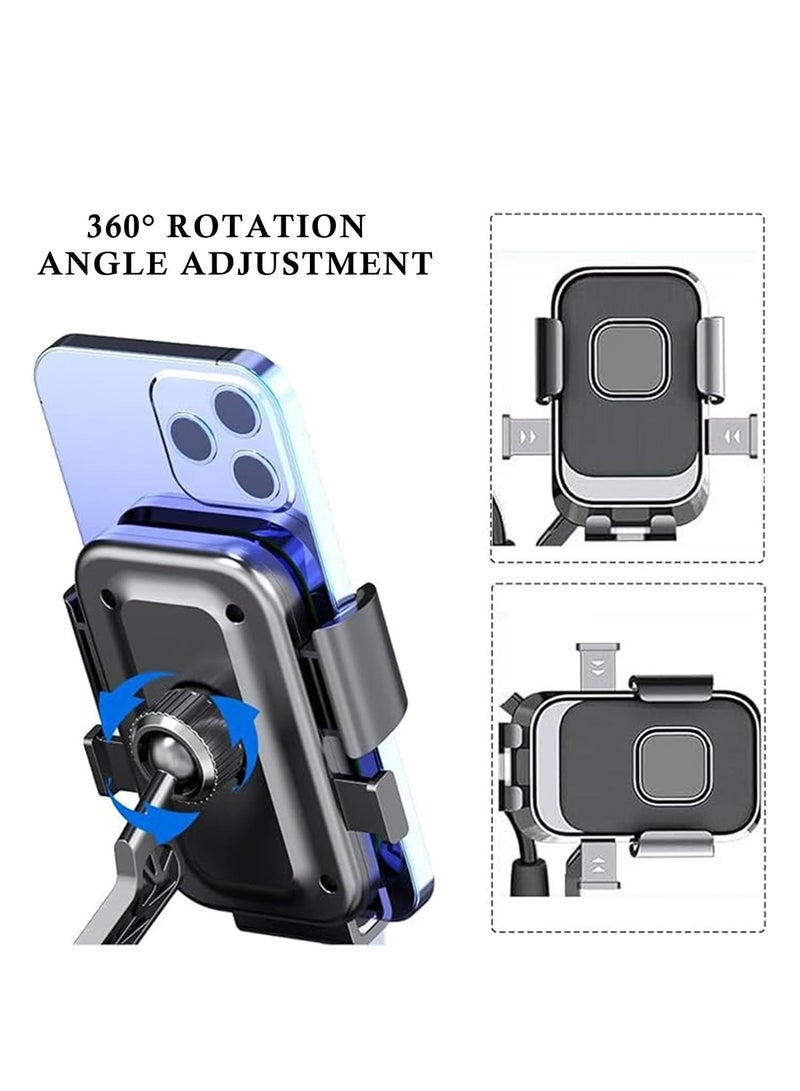 Chappeline ST35 Mobile Holder for Bikes with One Click Locking Phone Holder 360° Rotation Phone Mount Anti-Slip and Adjustable Angle for Motorcycles, Bicycles, E-Bikes, Scooters - Black - Image 3
