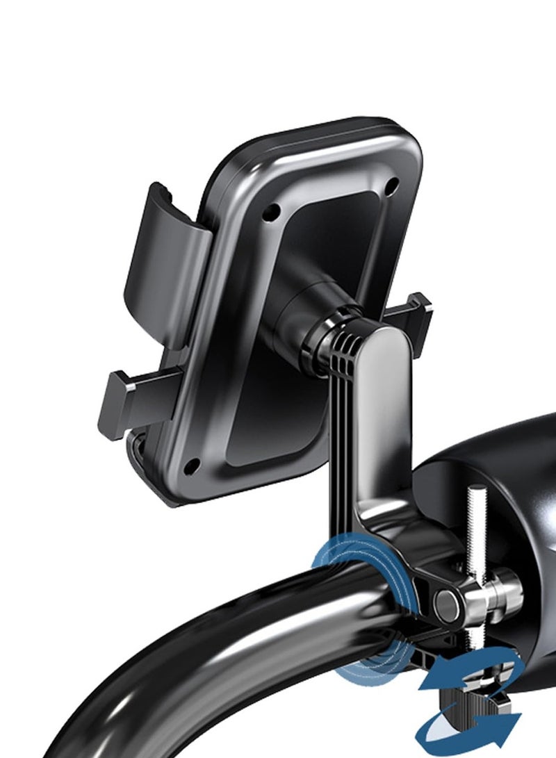 Chappeline ST35 Mobile Holder for Bikes with One Click Locking Phone Holder 360° Rotation Phone Mount Anti-Slip and Adjustable Angle for Motorcycles, Bicycles, E-Bikes, Scooters - Black - Image 2