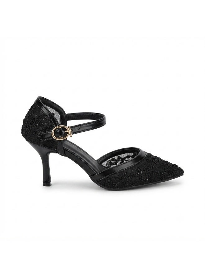 Vbranda Pointed-Toe Heels with Floral Embroidery C-147 - Image 3