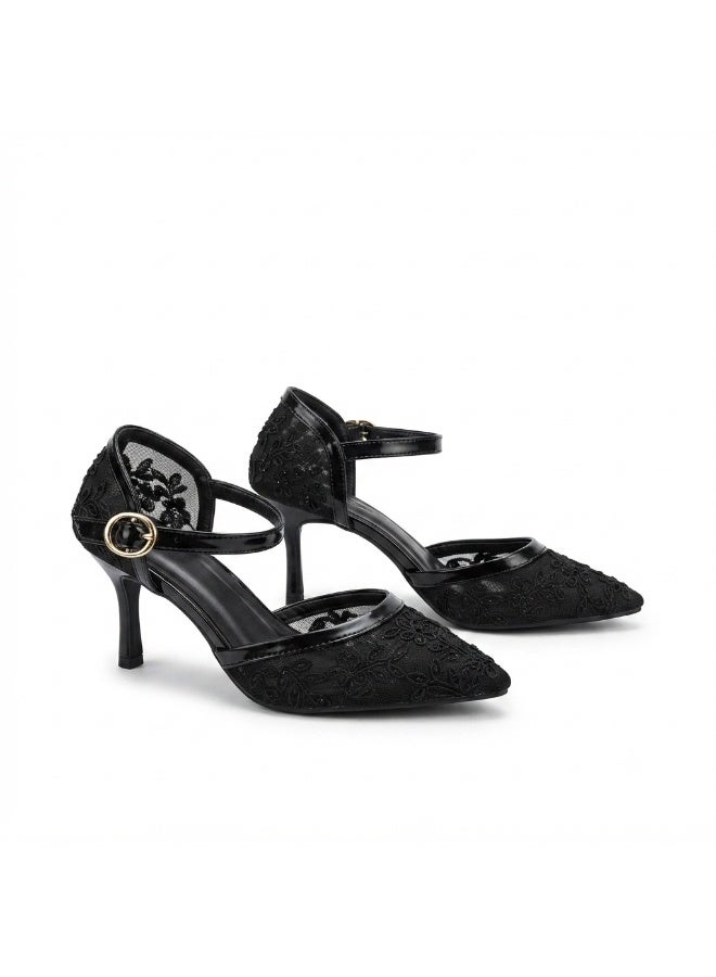 Vbranda Pointed-Toe Heels with Floral Embroidery C-147 - Image 2