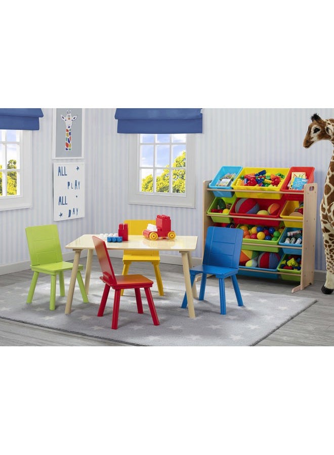 Delta CHILDREN Kids Toy Storage Organizer with 12 Plastic Bins - Greenguard Gold Certified, Natural/Primary - Image 5