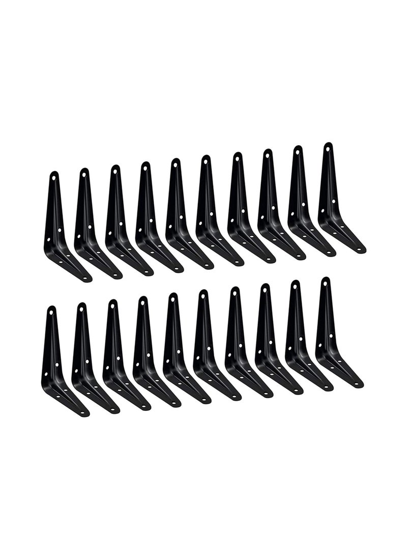 Generic 20 Pack Shelf Brackets,  Heavy Duty Black Metal Floating Shelf Bracket, Rustic Farmhouse Decorative Iron Bracket  - Image 1