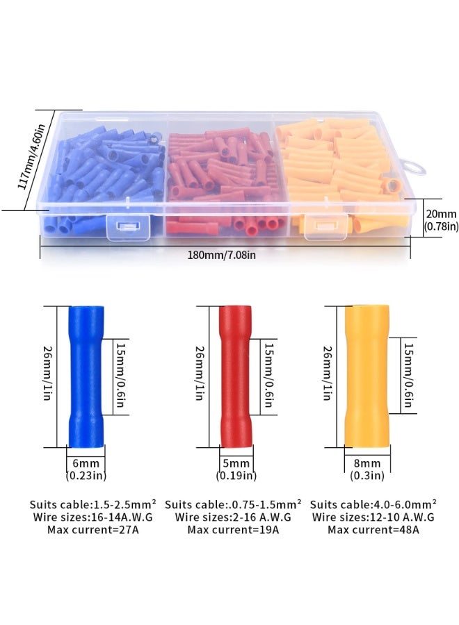 HEADVANA 120 Pcs Wire Butt Connectors 22-10 Gauge Insulated Electrical Marine Automotive Wire Crimp Terminals Assortment Kit - Image 3