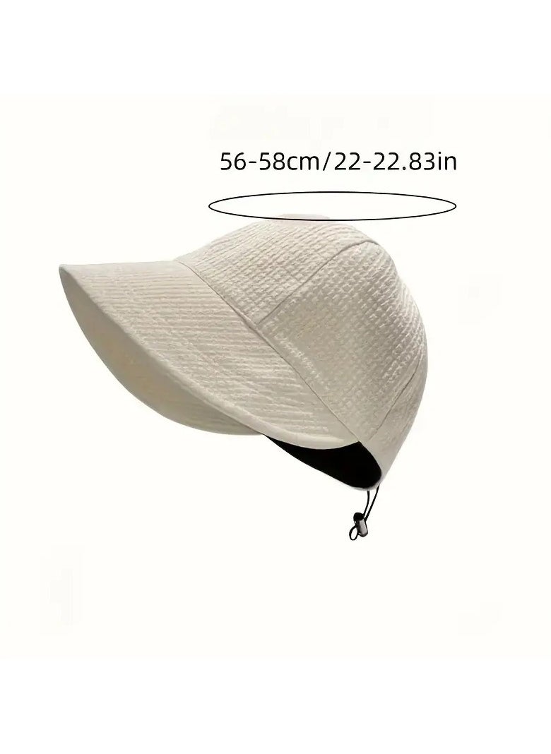 Goolsky Women's Wide Brim Sun Hat, UPF UV Protection Hiking Fishing Cap, Solid Color Bucket Hat, Adjustable Drawstring Outdoor Beach Sunshade Hat, Foldable Ponytail Cap  - Image 3