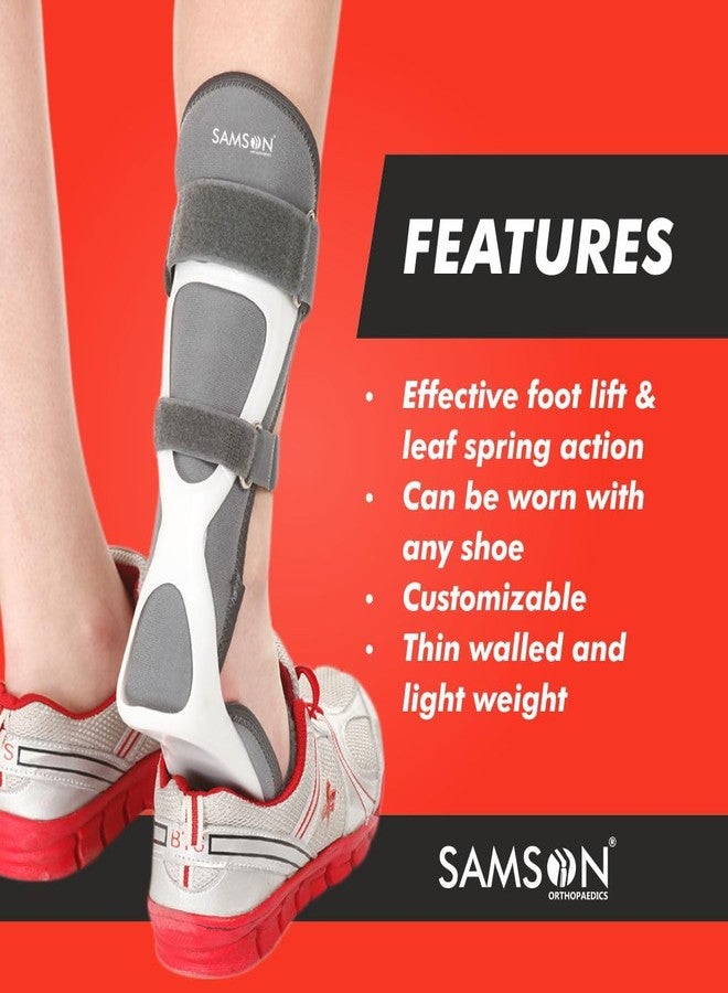SAMSON Orthotics Plastic Custom Fit, Left and Right Leg Foot Drop Splint with Liner for Men & Women Light Weight, Thin Wall Construction (Left, Large) (7.5-9.0 CM) - Image 2