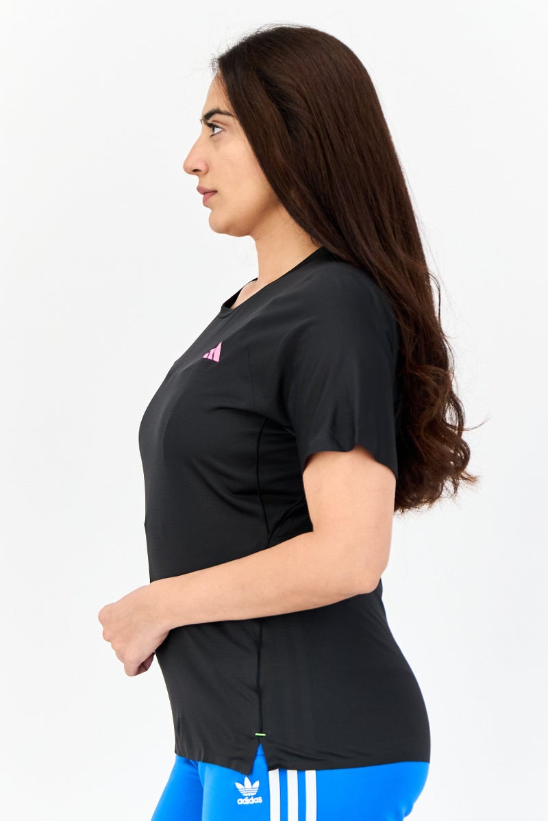 Adidas Women Sportswear Fit Short Sleeve Training T-shirt, Black  - Image 4